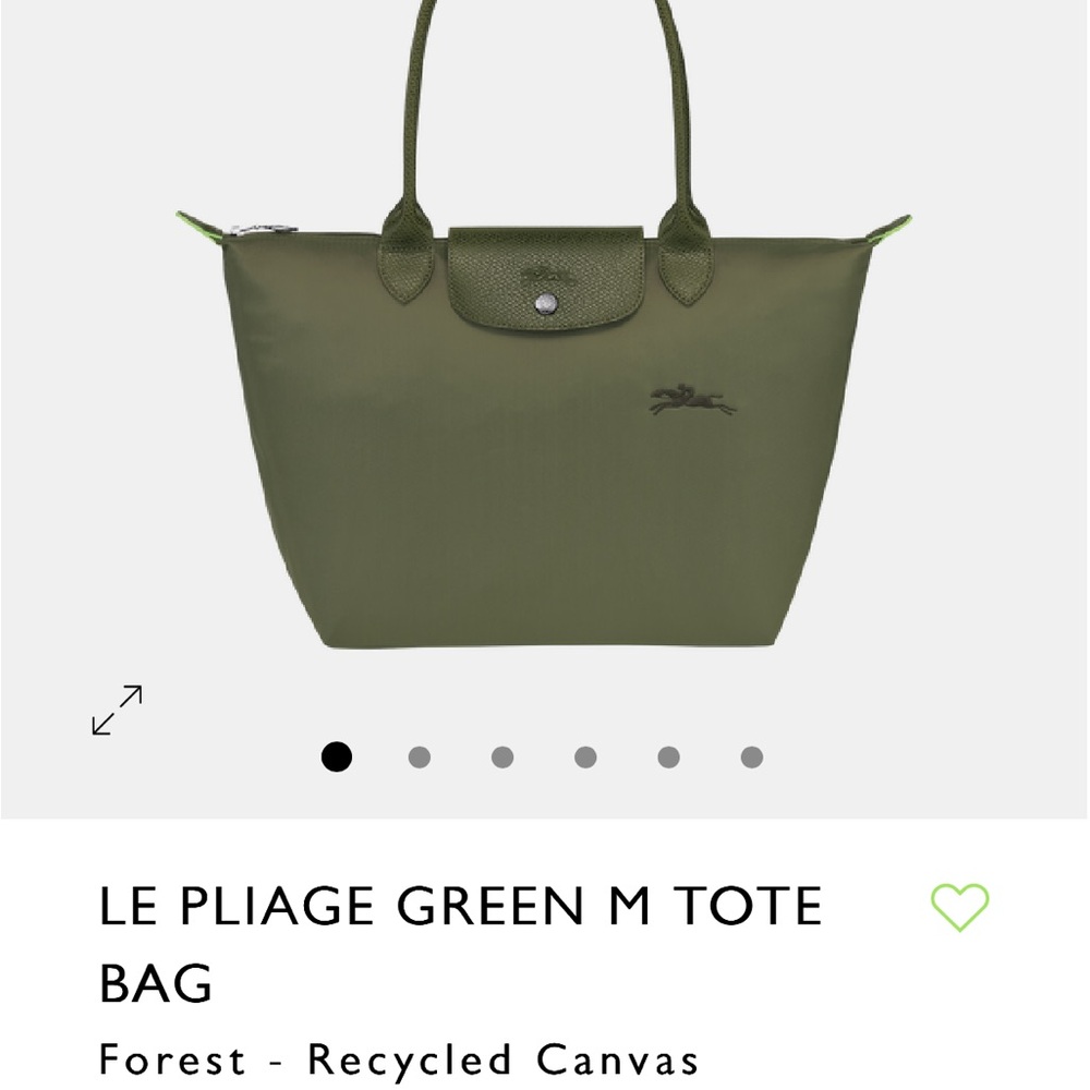 Longchamp Green Recycled Canvas Tote